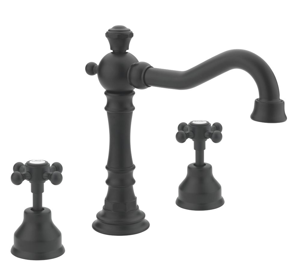 Allora 3 Hole Deck B/Filler Matt Black - Bathroom Taps