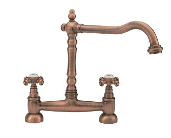 French classic bridge sink mixer, Old Copper Plated