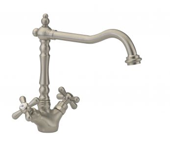 French classic mono sink mixer, Pewter Plated