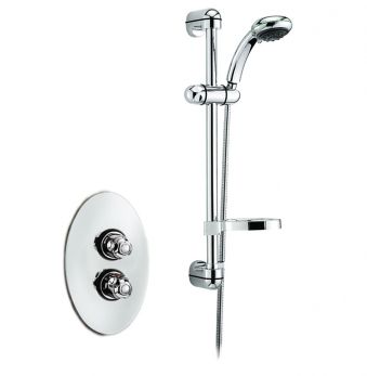 Roma concealed thermostatic shower valve complete with Europa No. 2 kit, Chrome Plated