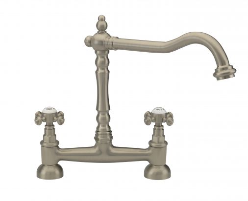 French classic bridge sink mixer, Pewter Plated