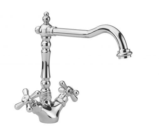 French classic mono sink mixer, Chrome Plated