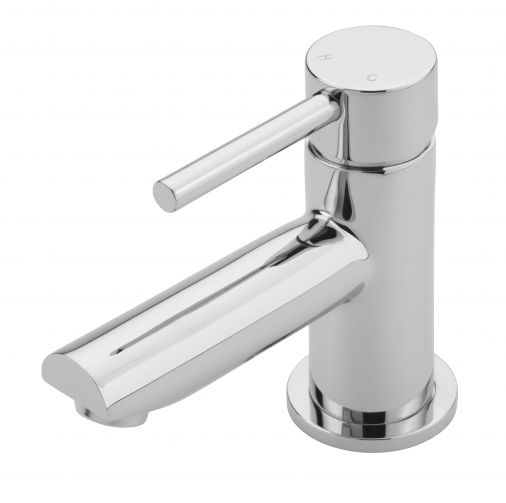 Poppy mini mono basin mixer with click clack waste, Chrome Plated