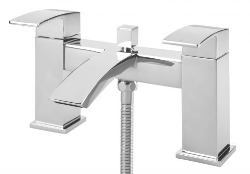 Whistle pillar bath shower mixer complete with kit, Chrome Plated