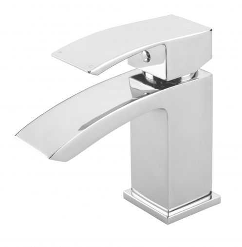 Chrome plated mono basin mixer tap with click clack waste