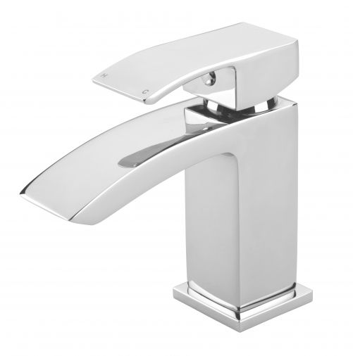 Whistle mini mono basin mixer with click clack waste, Chrome Plated