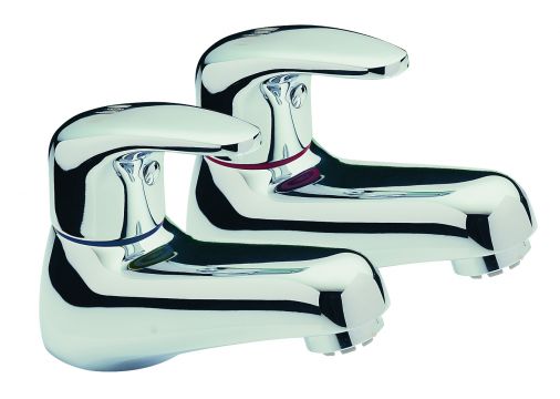 Modena pair of basin taps, Chrome Plated