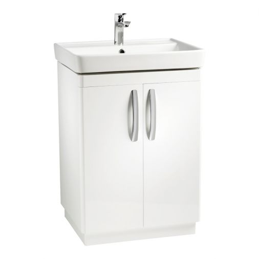 Tavistock Compass 600mm Free Standing Vanity Unit & Basin - Gloss White