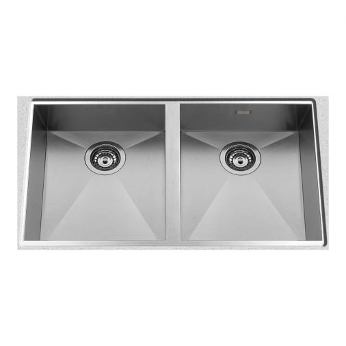 Clearwater Stark Double Bowl Brushed Stainless Steel Undermount Sink 