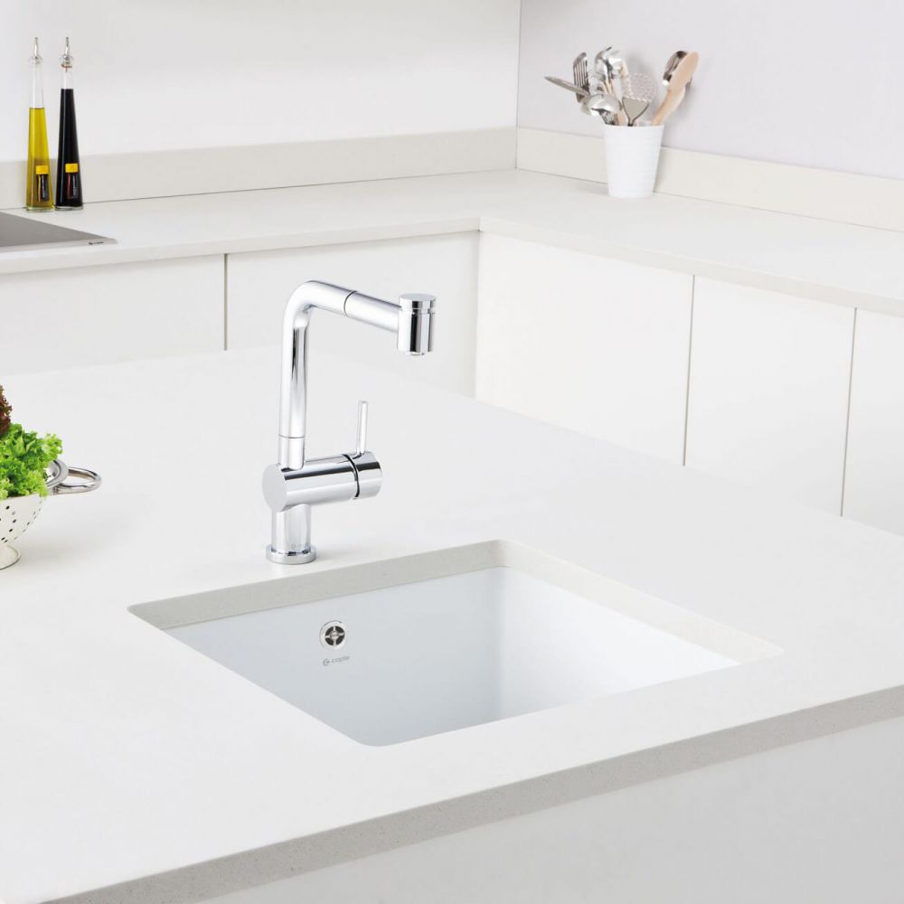 Caple Berkshire Single Bowl Inset or Undermount White Ceramic Kitchen ...